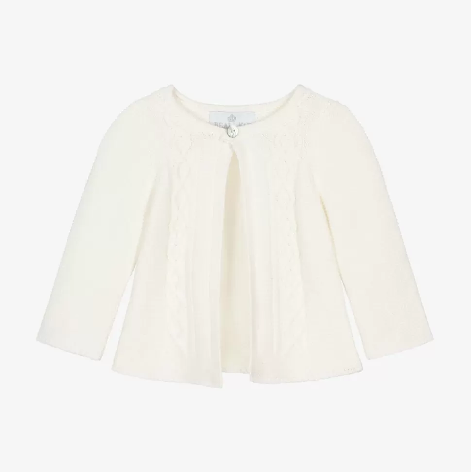 Beau KiD Ivory Cotton Knit Baby Cardigan^BOY Tops