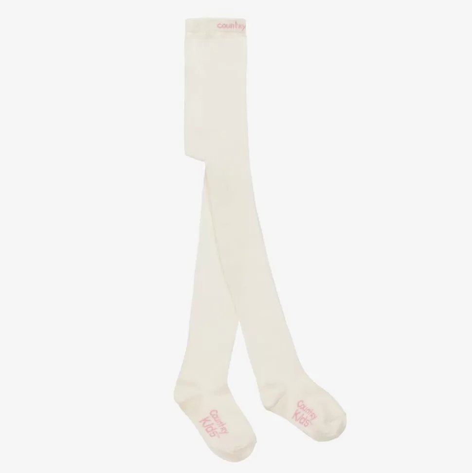Country Kids Ivory Cotton Knitted Tights^ Tights