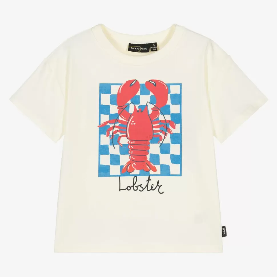 Rock Your Baby Ivory Cotton Lobster T-Shirt^BOY Tops | Tops