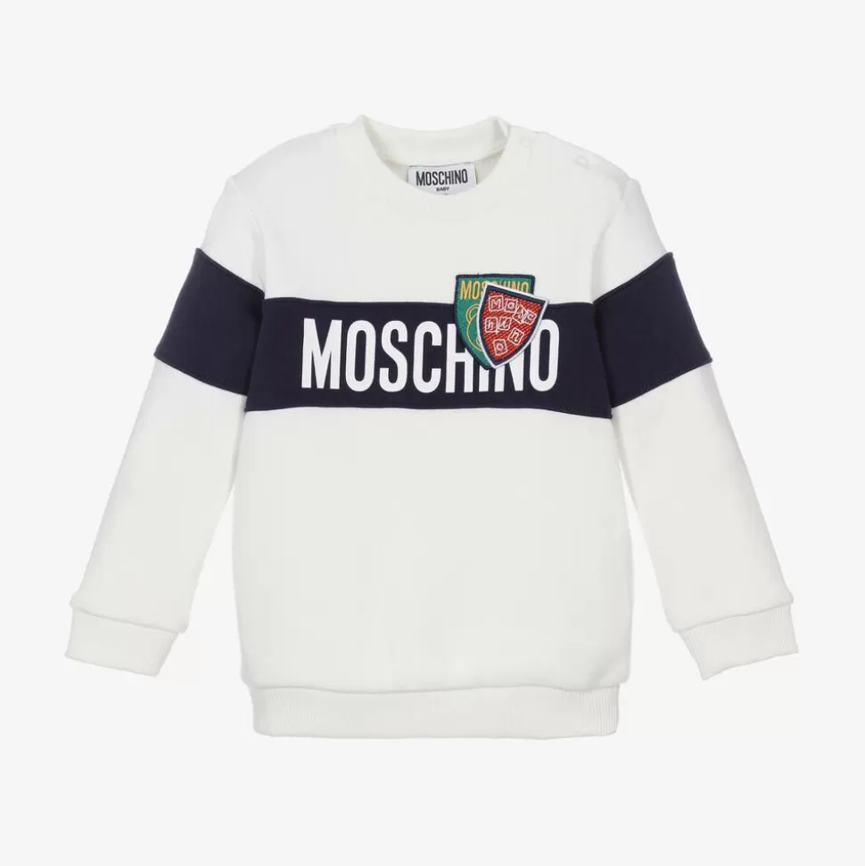 Moschino Baby Ivory Cotton Sweatshirt^ Tops