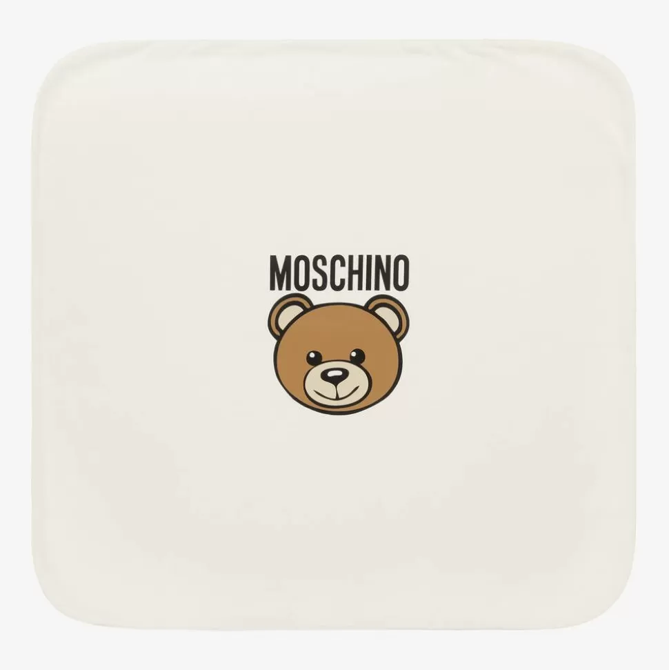 Moschino Baby Ivory Cotton Teddy Bear Blanket (72cm)^ Gifts