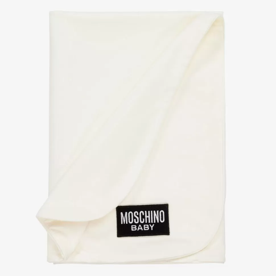 Moschino Baby Ivory Cotton Teddy Bear Blanket (72cm)^ Gifts