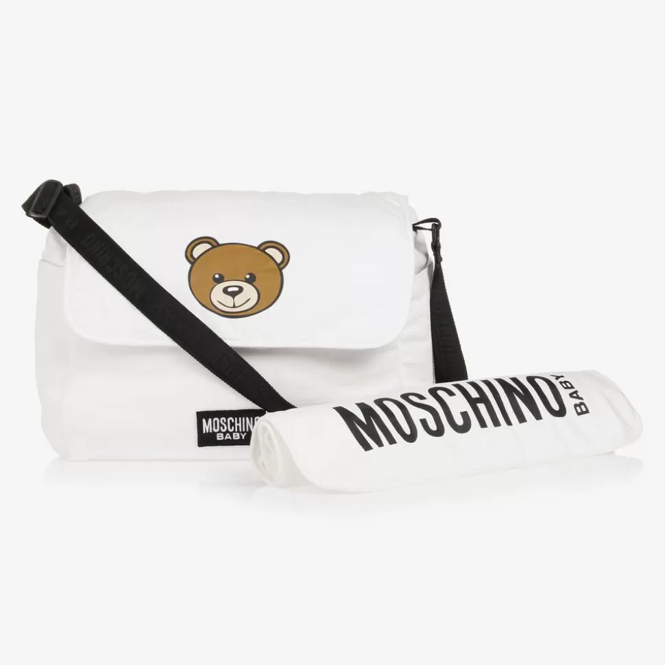 Moschino Baby Ivory Cotton Teddy Bear Changing Bag (49cm)^ Gifts
