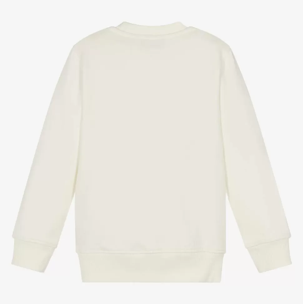 Moschino Kid-Teen Ivory Cotton Teddy Bear Sweatshirt^BOY Tops | Tops