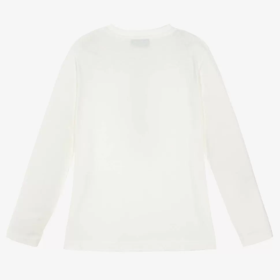 Moschino Kid-Teen Ivory Cotton Tie Print Top^ Tops
