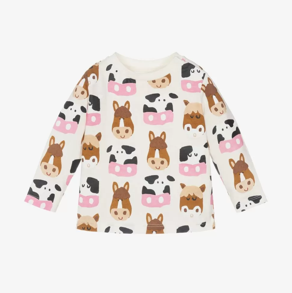 Stella McCartney Kids Ivory Farm Animal Organic Cotton Top^ Tops