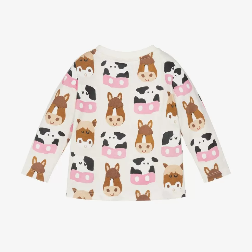 Stella McCartney Kids Ivory Farm Animal Organic Cotton Top^ Tops