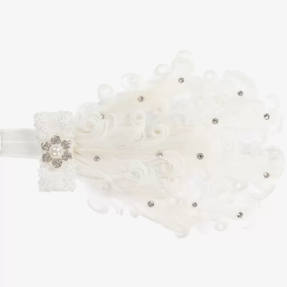 Cute Cute Ivory Feather Headband^ Hair Accessories