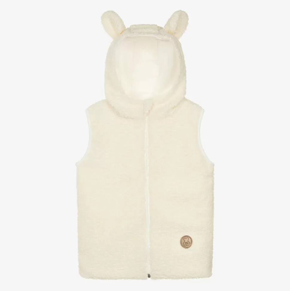 Jamiks Ivory Hooded Bouclé Fleece Gilet^ Coats & Jackets