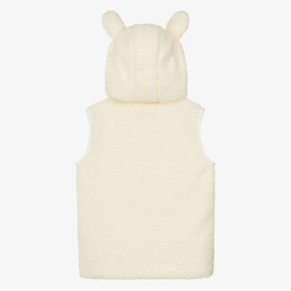 Jamiks Ivory Hooded Bouclé Fleece Gilet^ Coats & Jackets