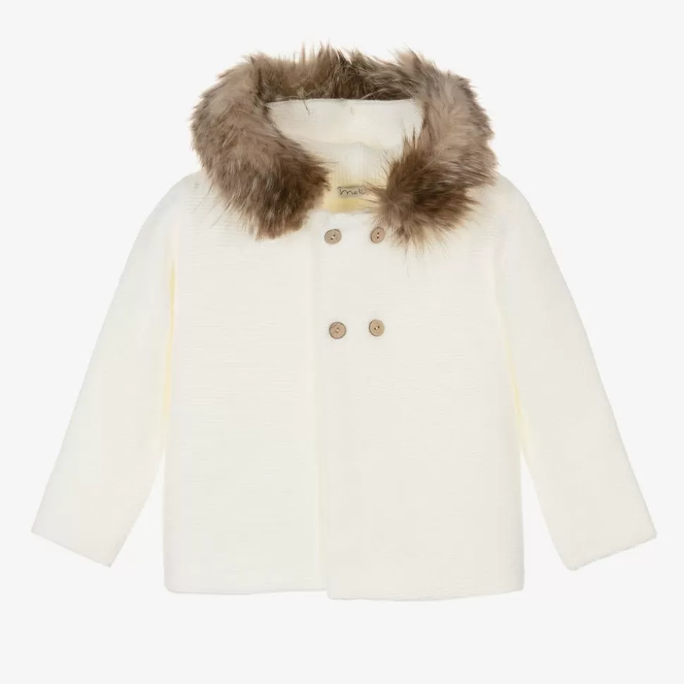 Mebi Ivory Hooded Knit Jacket^BOY Coats & Jackets | Coats & Jackets