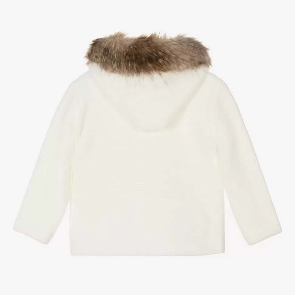 Mebi Ivory Hooded Knit Jacket^BOY Coats & Jackets | Coats & Jackets
