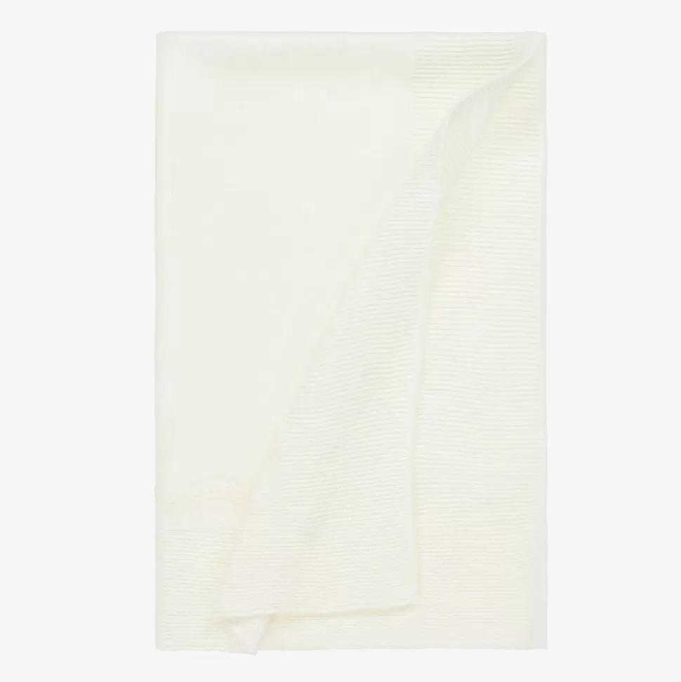 Mebi Ivory Knitted & Lace Blanket (88cm)^ Gifts