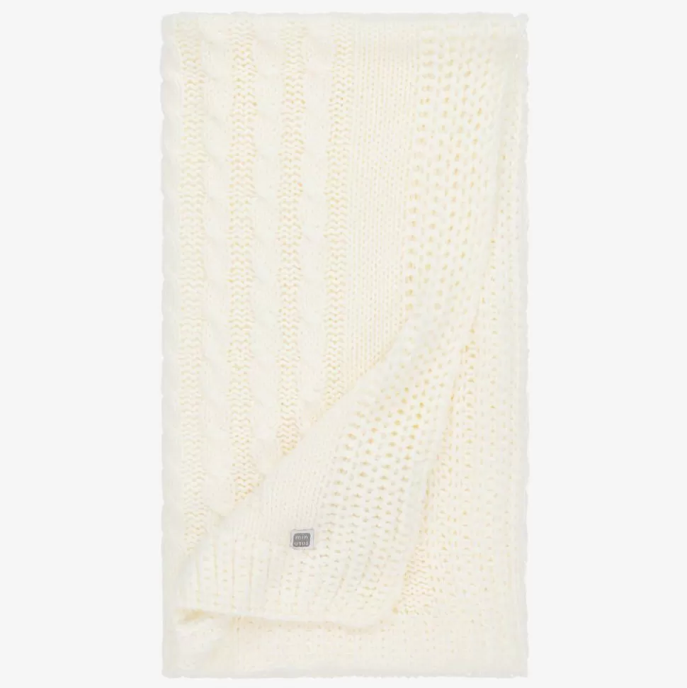 Minutus Ivory Knitted Baby Blanket (98cm)^ Blankets & Shawls