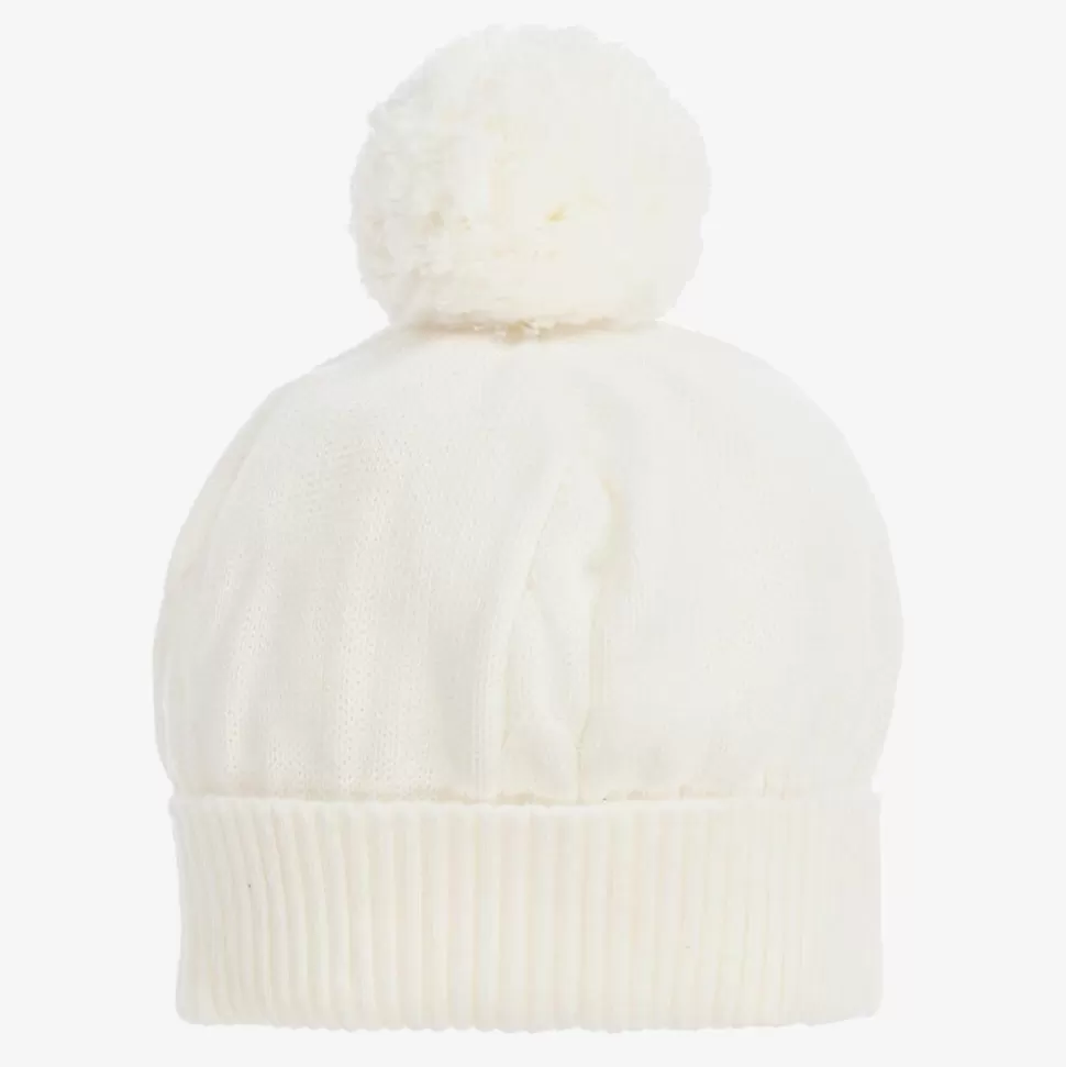 Emile et Rose Ivory Knitted Pom-Pom Hat^ Hats