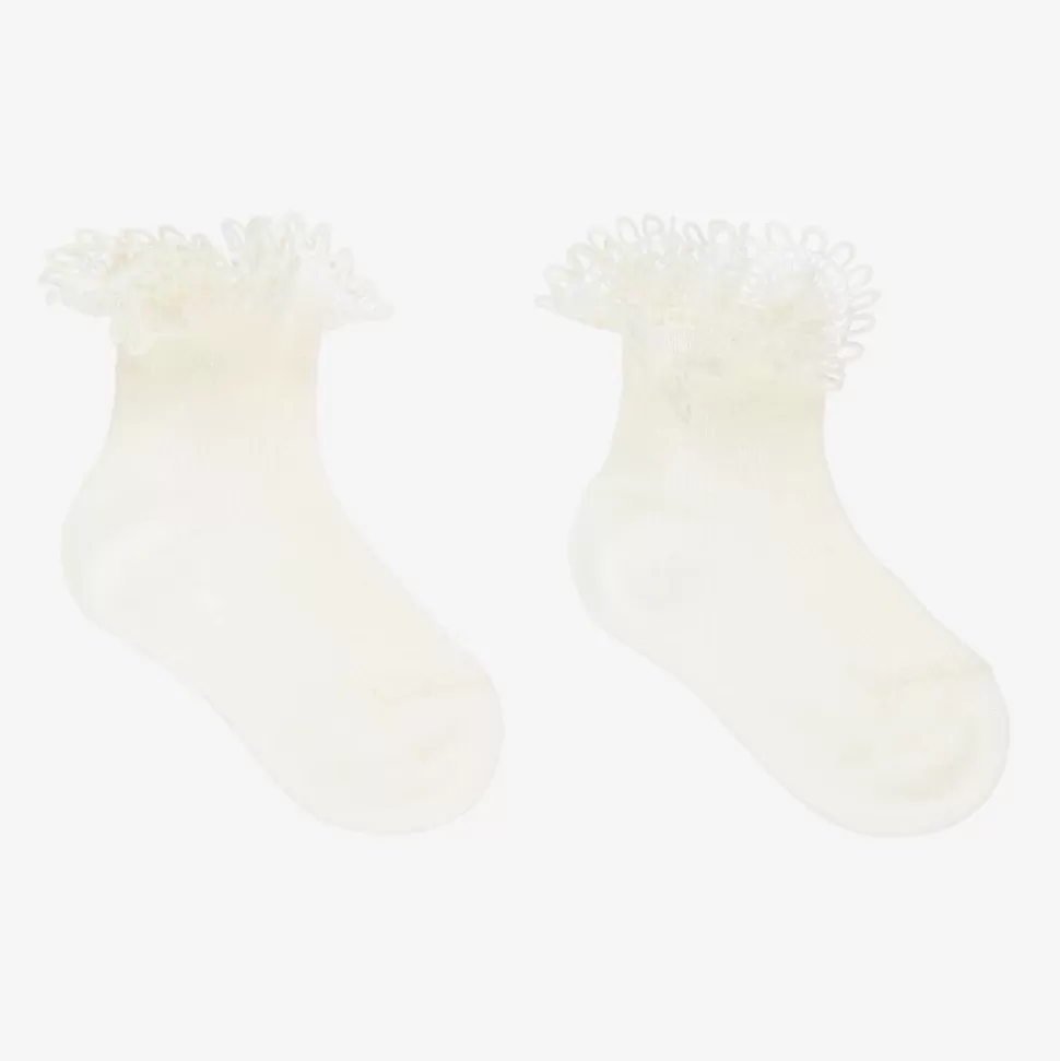 Story Loris Ivory Lace Cotton Baby Socks^ Socks