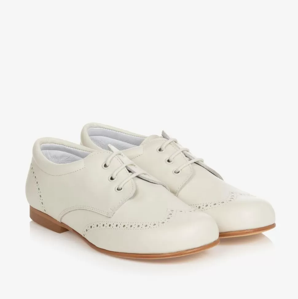 Childrens Classics Ivory Leather Brogue Shoes^BOY Traditional Shoes | Brogues