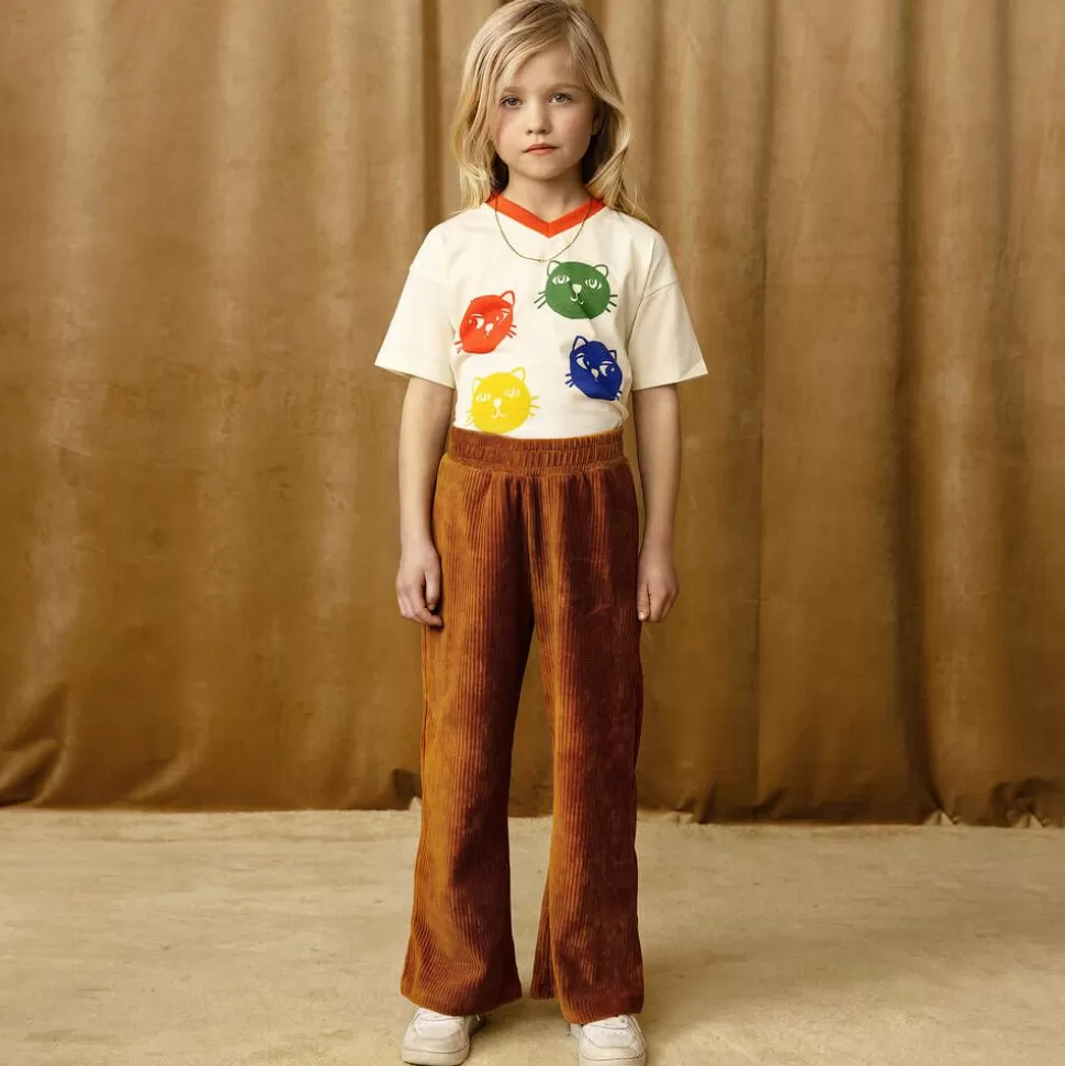 Mini Rodini Ivory Organic Cotton Cat Print T-Shirt^ Tops