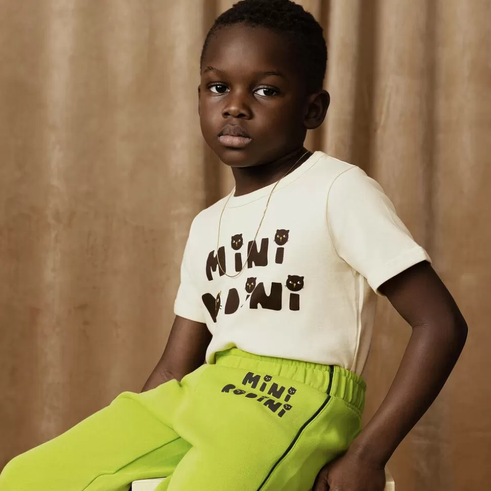 Mini Rodini Ivory Organic Cotton Cats T-Shirt^ Tops