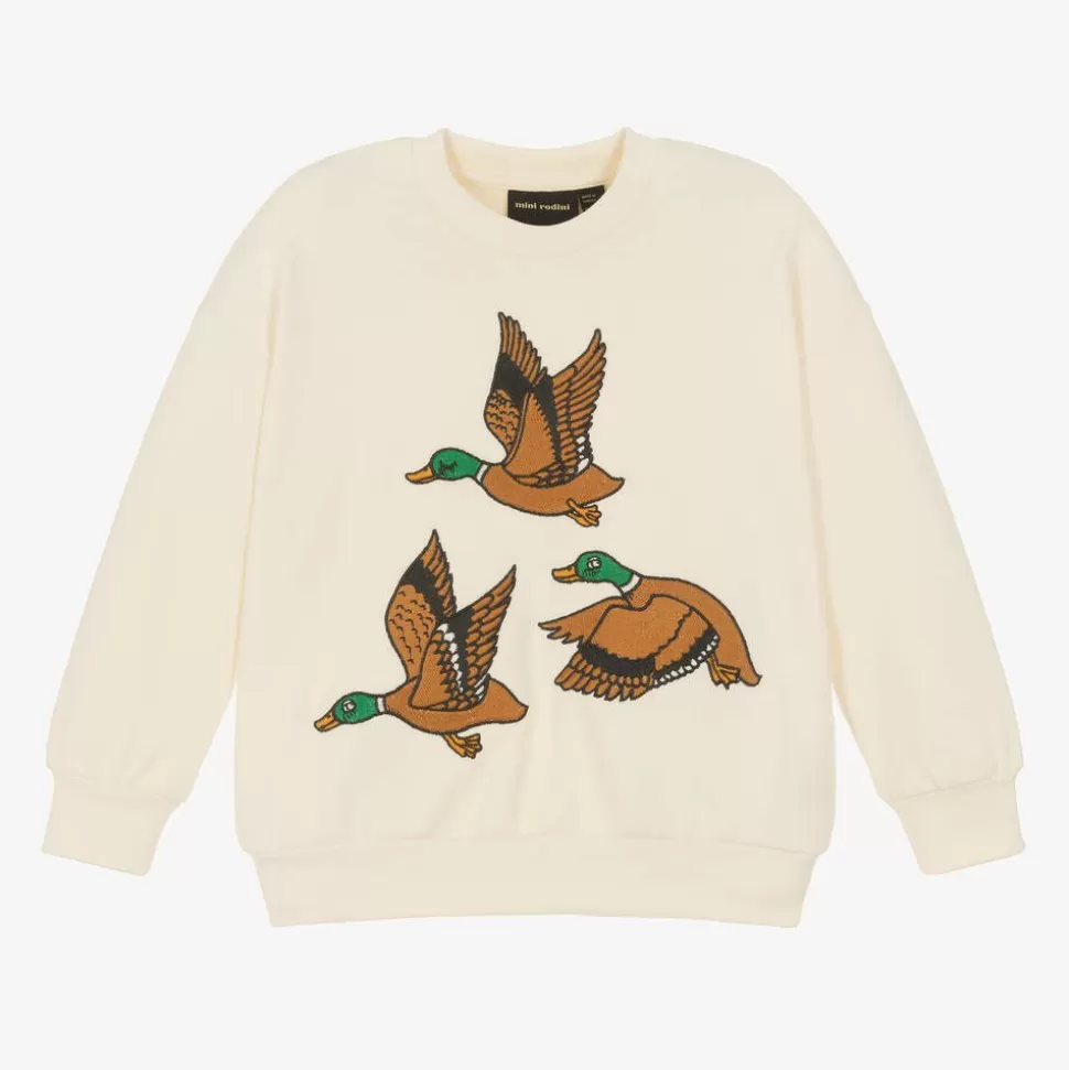 Mini Rodini Ivory Organic Cotton Embroidered Sweatshirt^BOY Tops