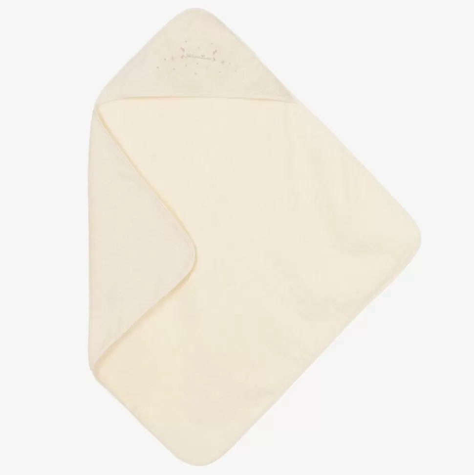 NaturaPura Ivory Organic Cotton Hooded Towel (75cm)^ Towels & Robes