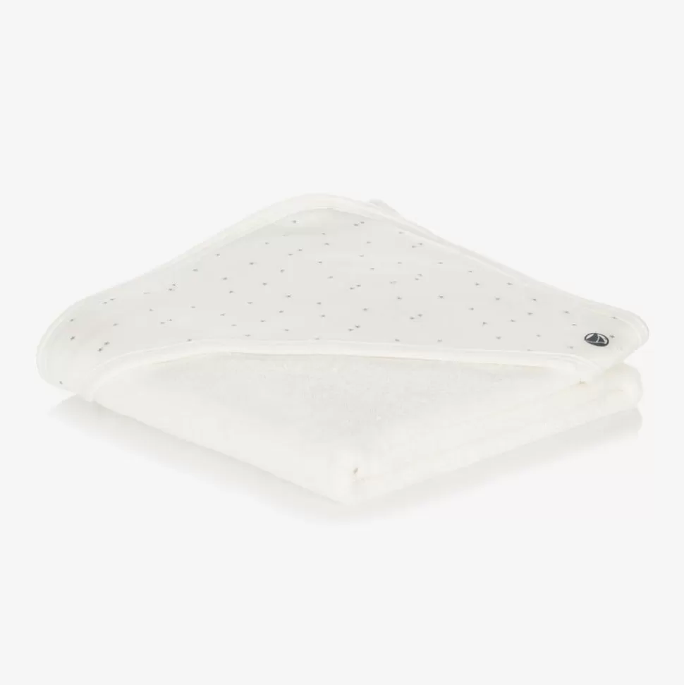 Petit Bateau Ivory Organic Cotton Hooded Towel (77cm)^ Gifts | Towels & Robes