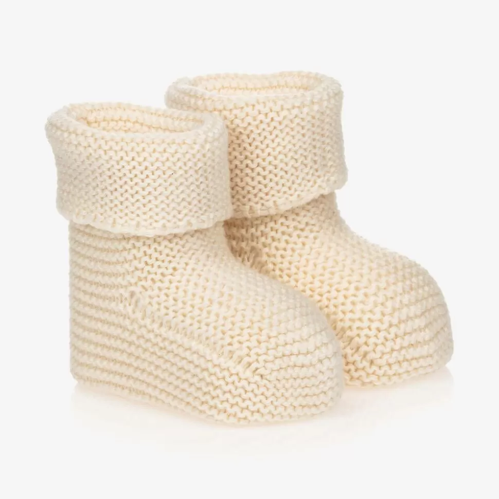NaturaPura Ivory Organic Cotton Knit Booties^ Booties | Booties