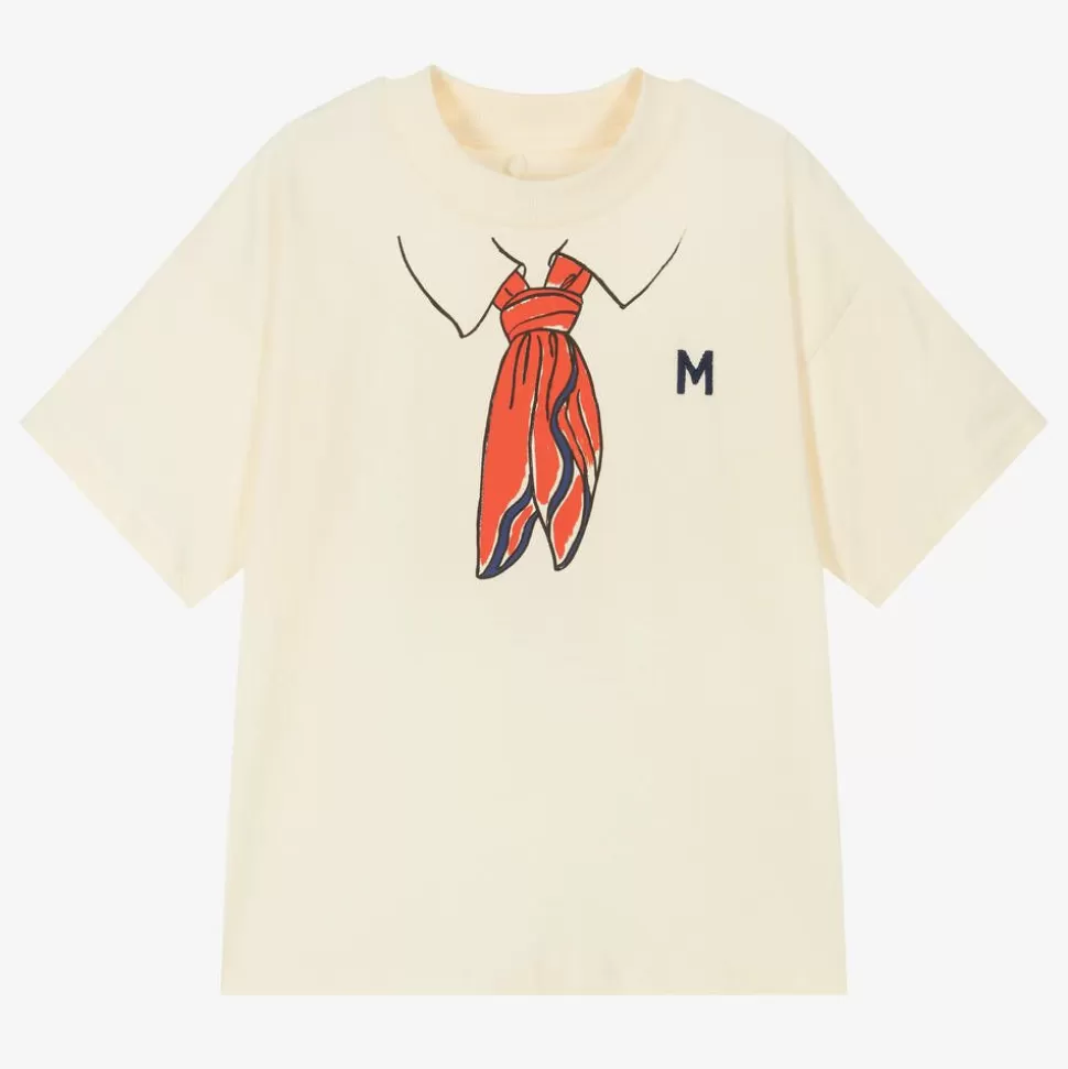 Mini Rodini Ivory Organic Cotton Scarf Print T-Shirt^ Tops