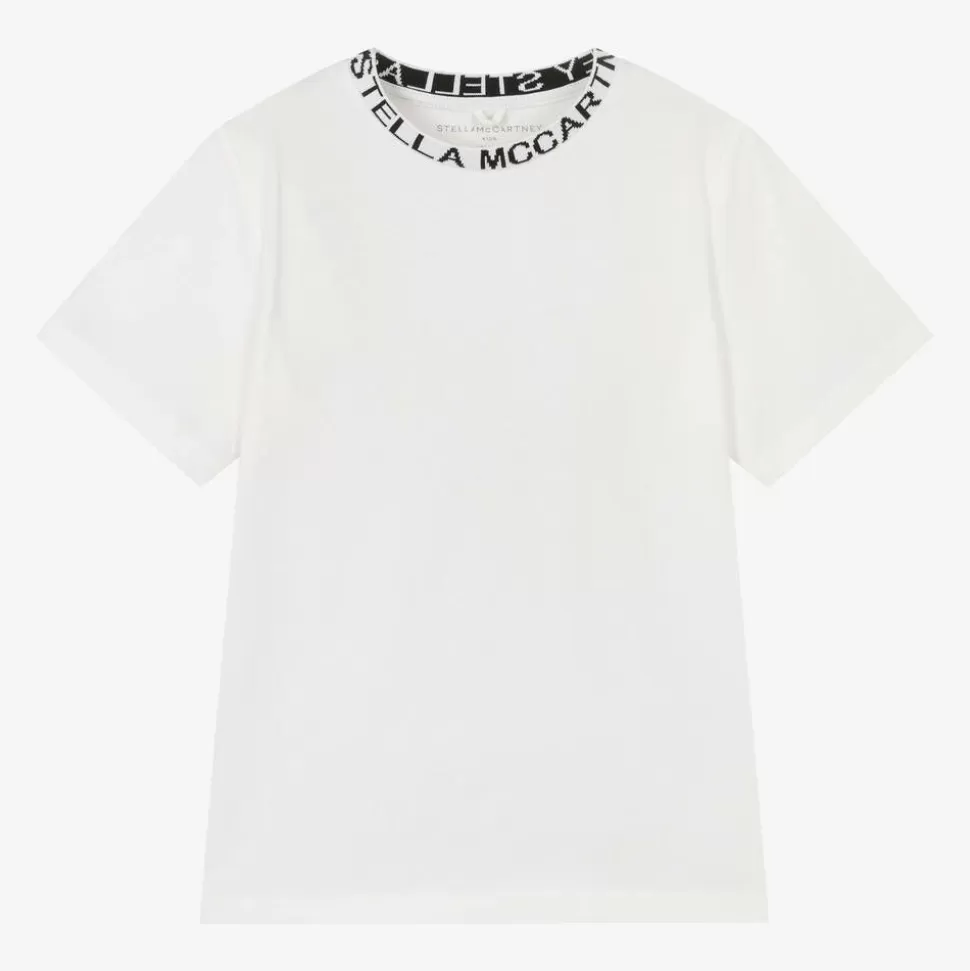 Stella McCartney Kids Ivory Organic Cotton T-Shirt^ Tops