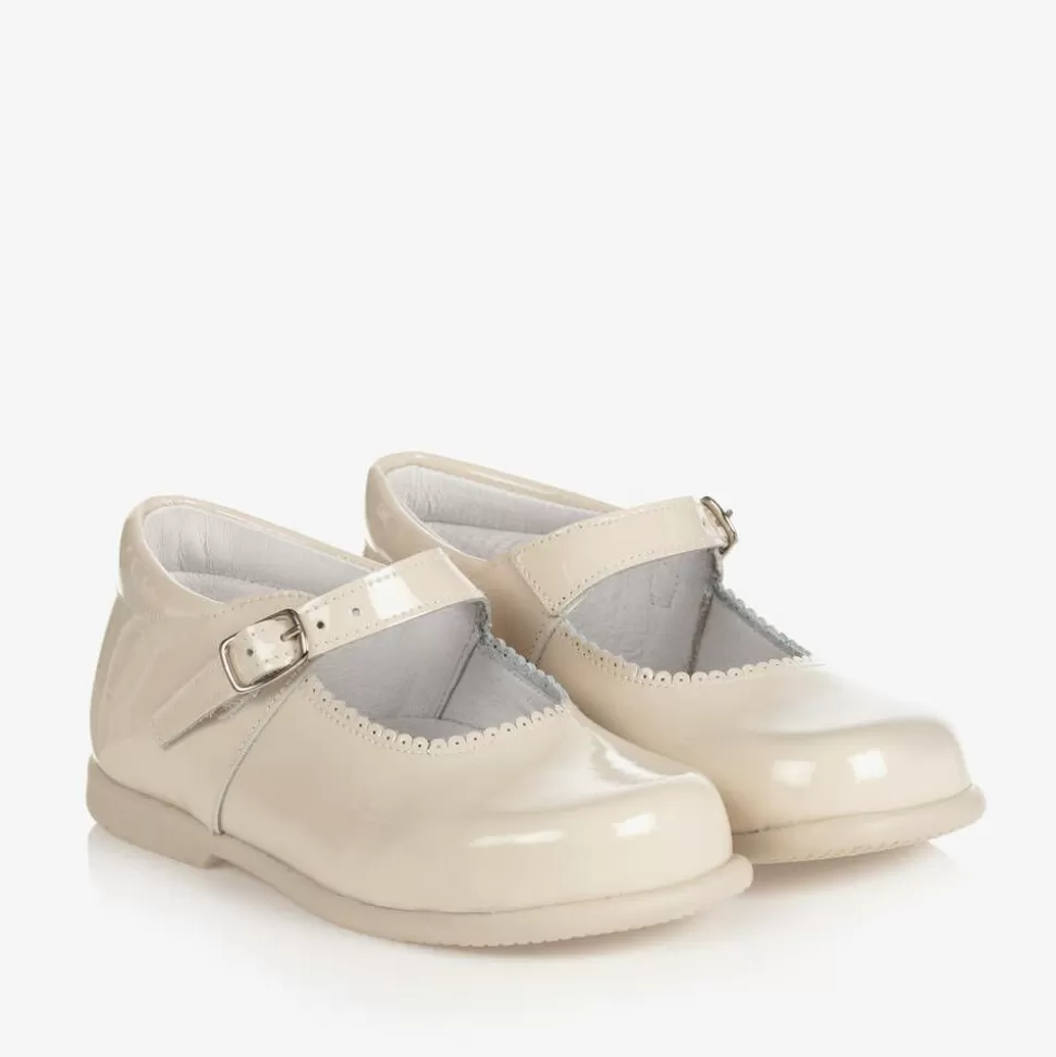 Childrens Classics Ivory Patent Leather Shoes^ Bar Shoes