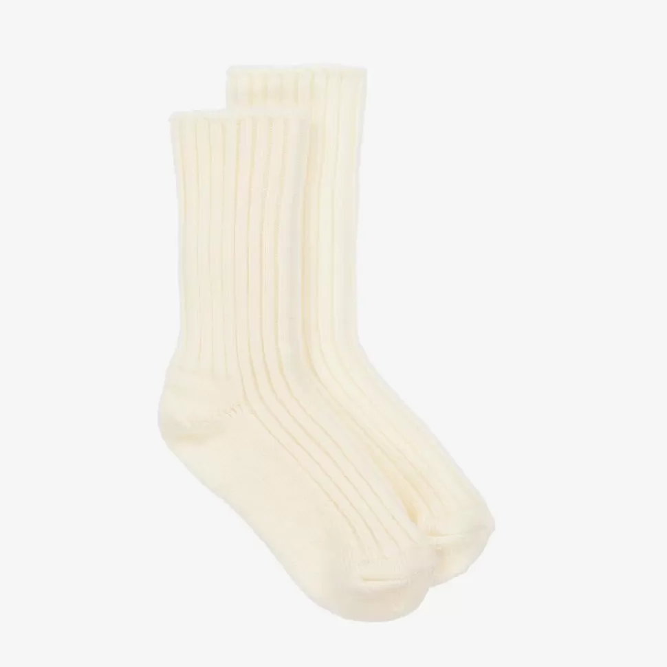 Joha Ivory Ribbed Thermal Wool Socks^BOY Socks | Socks
