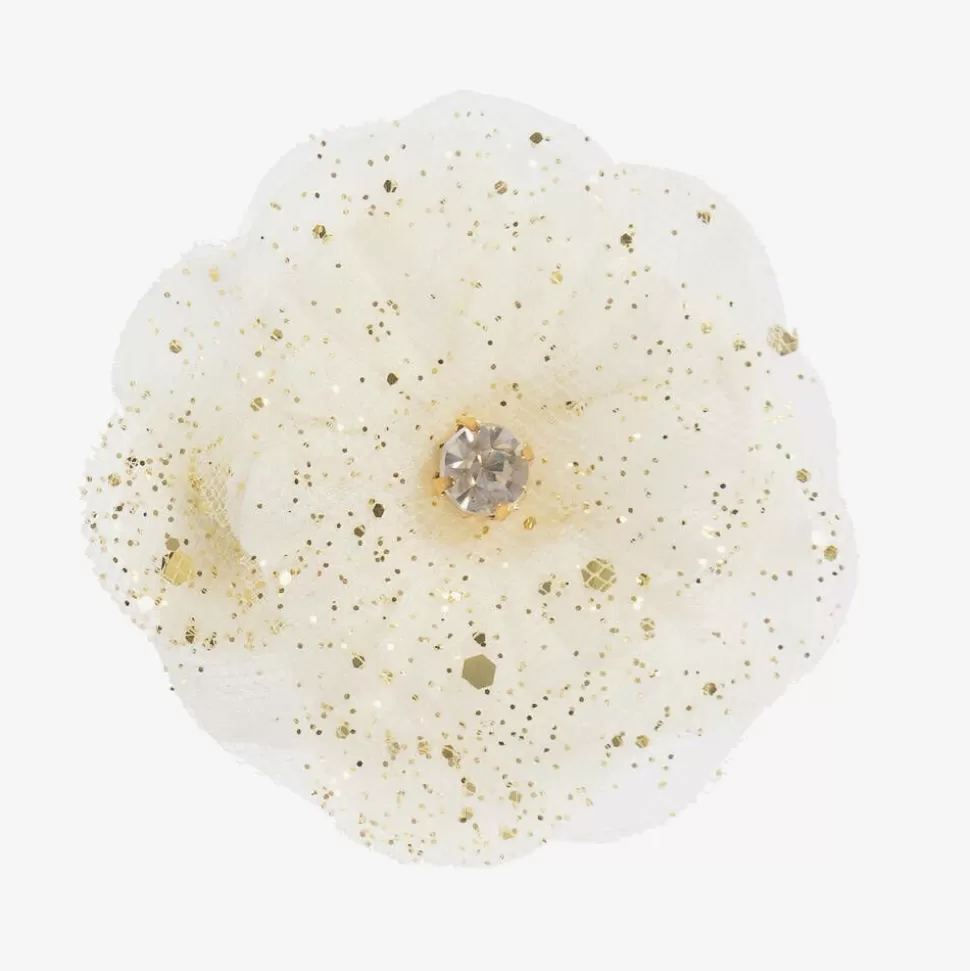 Cute Cute Ivory Satin & Tulle Hairclip (6cm)^ Hair Accessories
