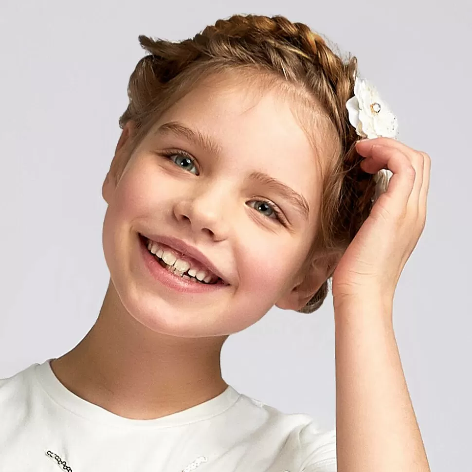 Cute Cute Ivory Satin & Tulle Hairclip (6cm)^ Hair Accessories