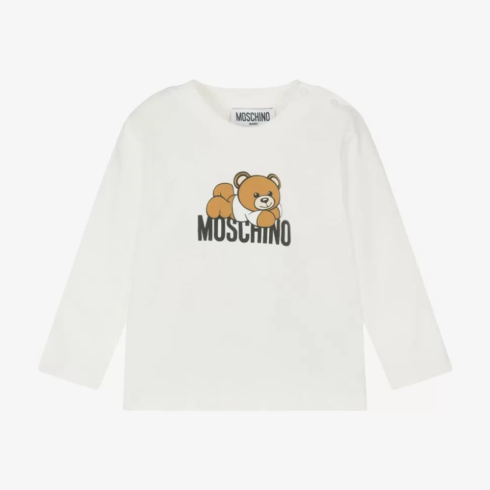 Moschino Baby Ivory Teddy Bear Cotton Top^ Tops