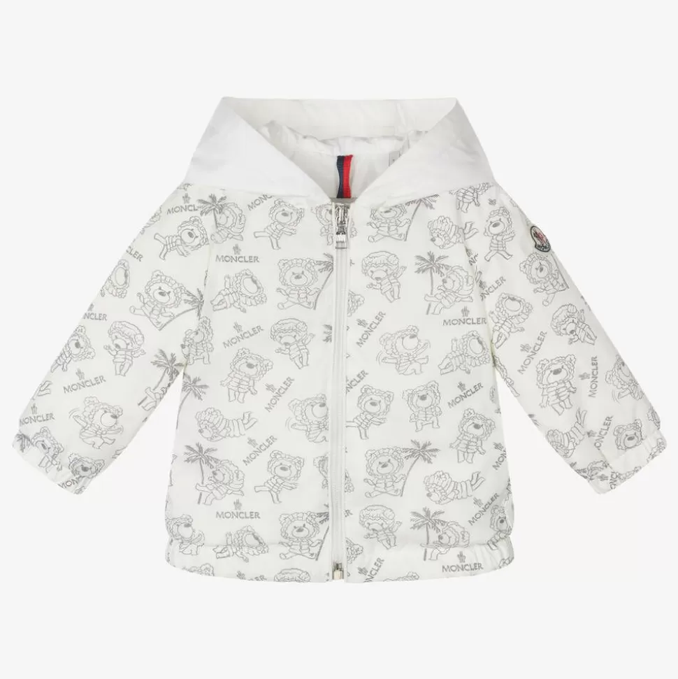 Moncler Enfant Ivory Teddy Bear Hooded Fynn Jacket^ Coats & Jackets