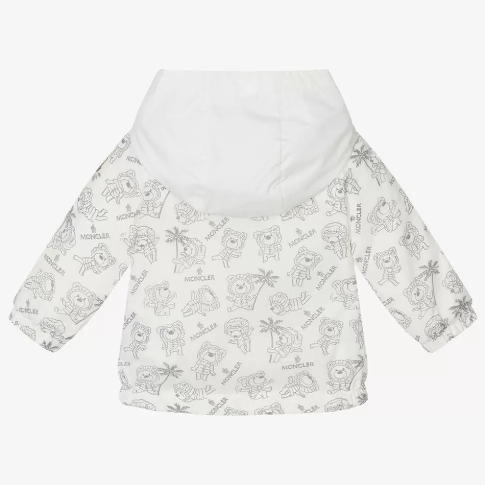 Moncler Enfant Ivory Teddy Bear Hooded Fynn Jacket^ Coats & Jackets