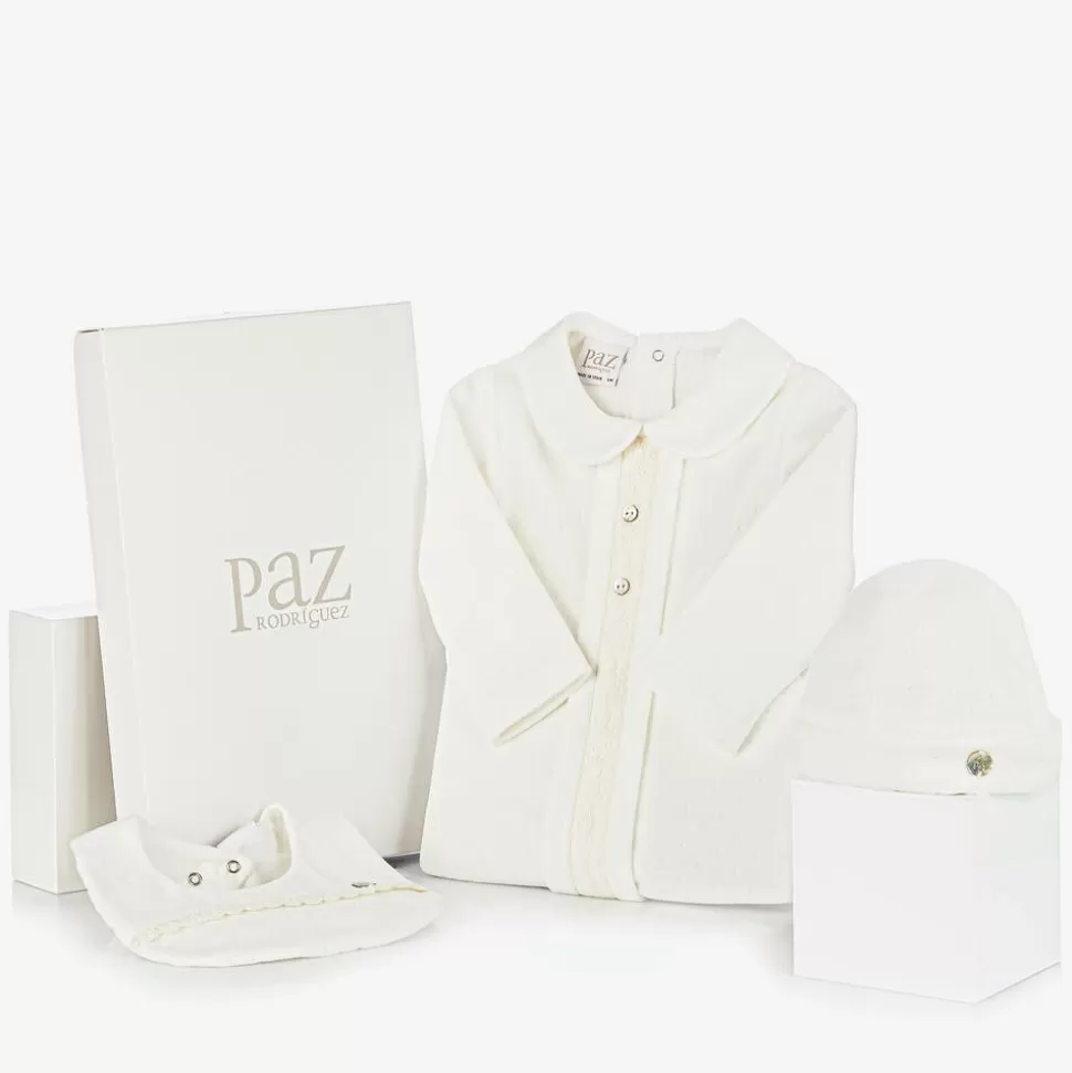 Paz Rodríguez Ivory Velour Babysuit Set^ Gifts | Babysuits