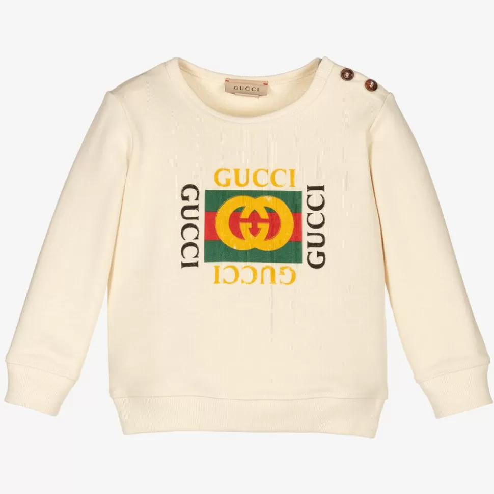 Gucci Ivory Vintage Logo Sweatshirt^ Tops