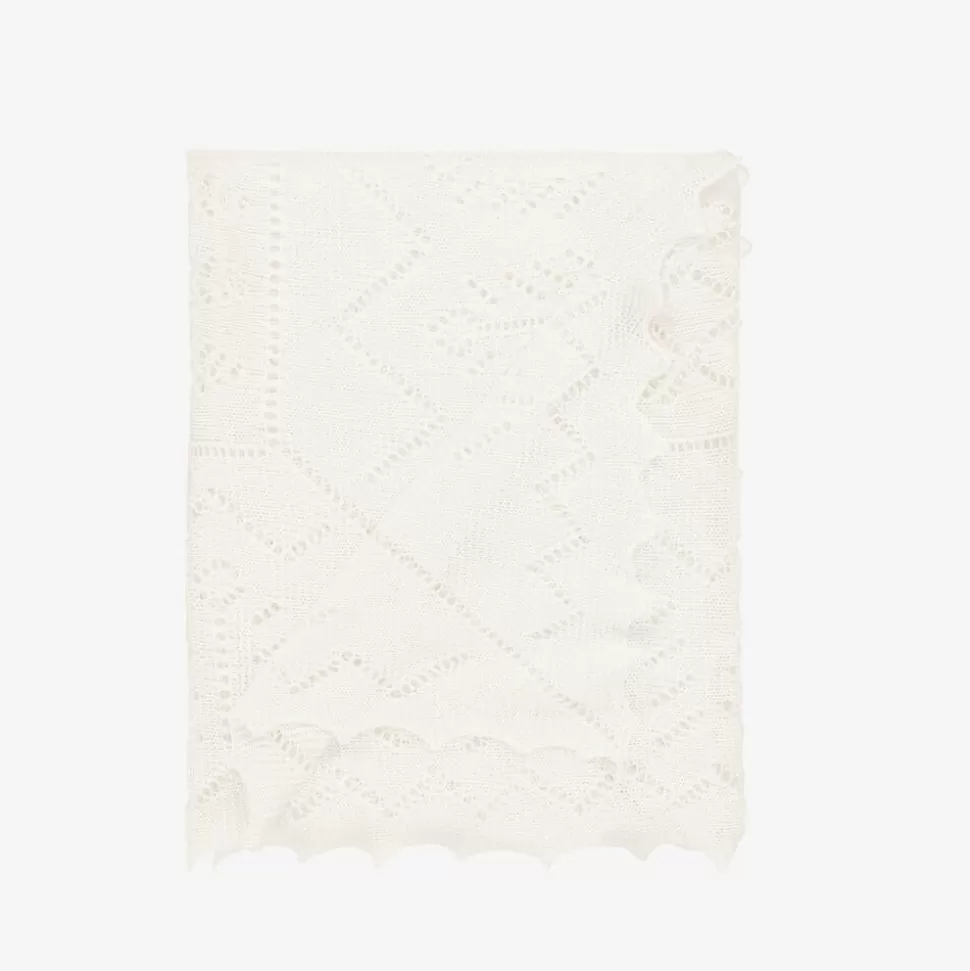G.H.Hurt amp; Son Ivory Wool Baby Shawl (130cm)^ Gifts