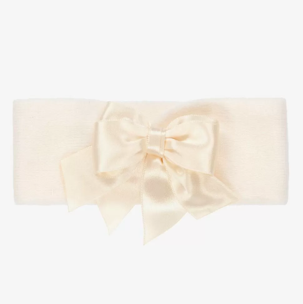 La Perla Ivory Wool Bow Headband^ Hair Accessories