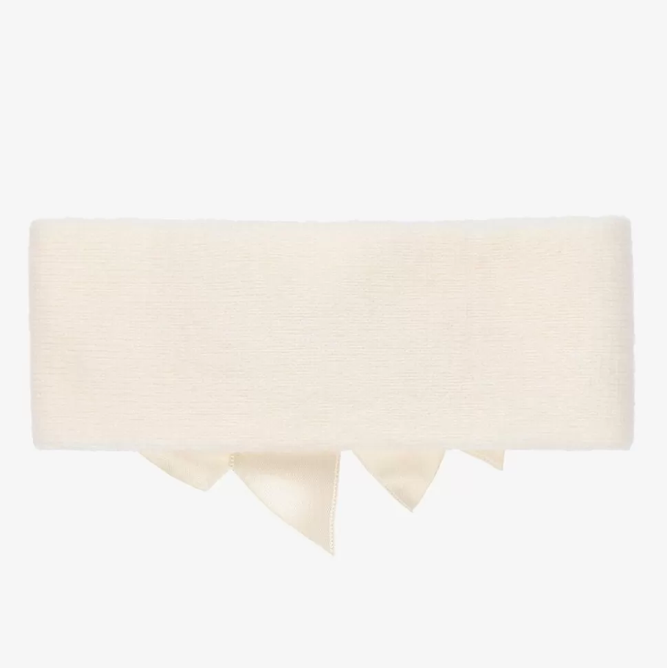 La Perla Ivory Wool Bow Headband^ Hair Accessories