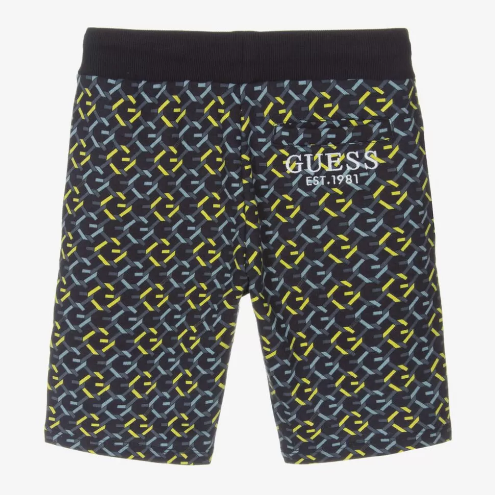 Guess Junior Boys Blue Cotton Jersey Logo Shorts^BOY Shorts