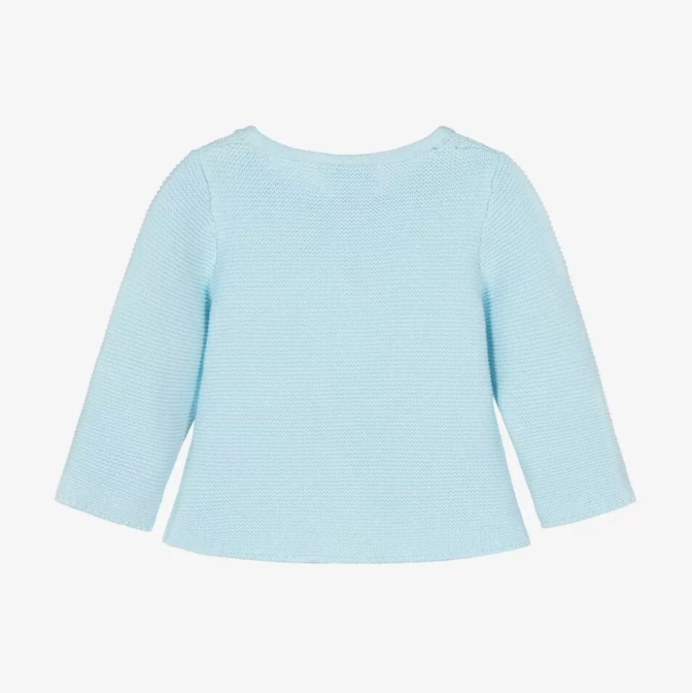 Beau KiD Light Blue Cotton Knit Baby Cardigan^BOY Tops