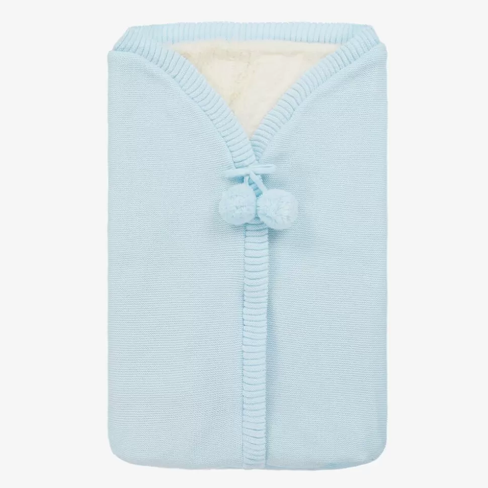 Mebi Light Blue Knitted Baby Nest (63cm)^ Nests