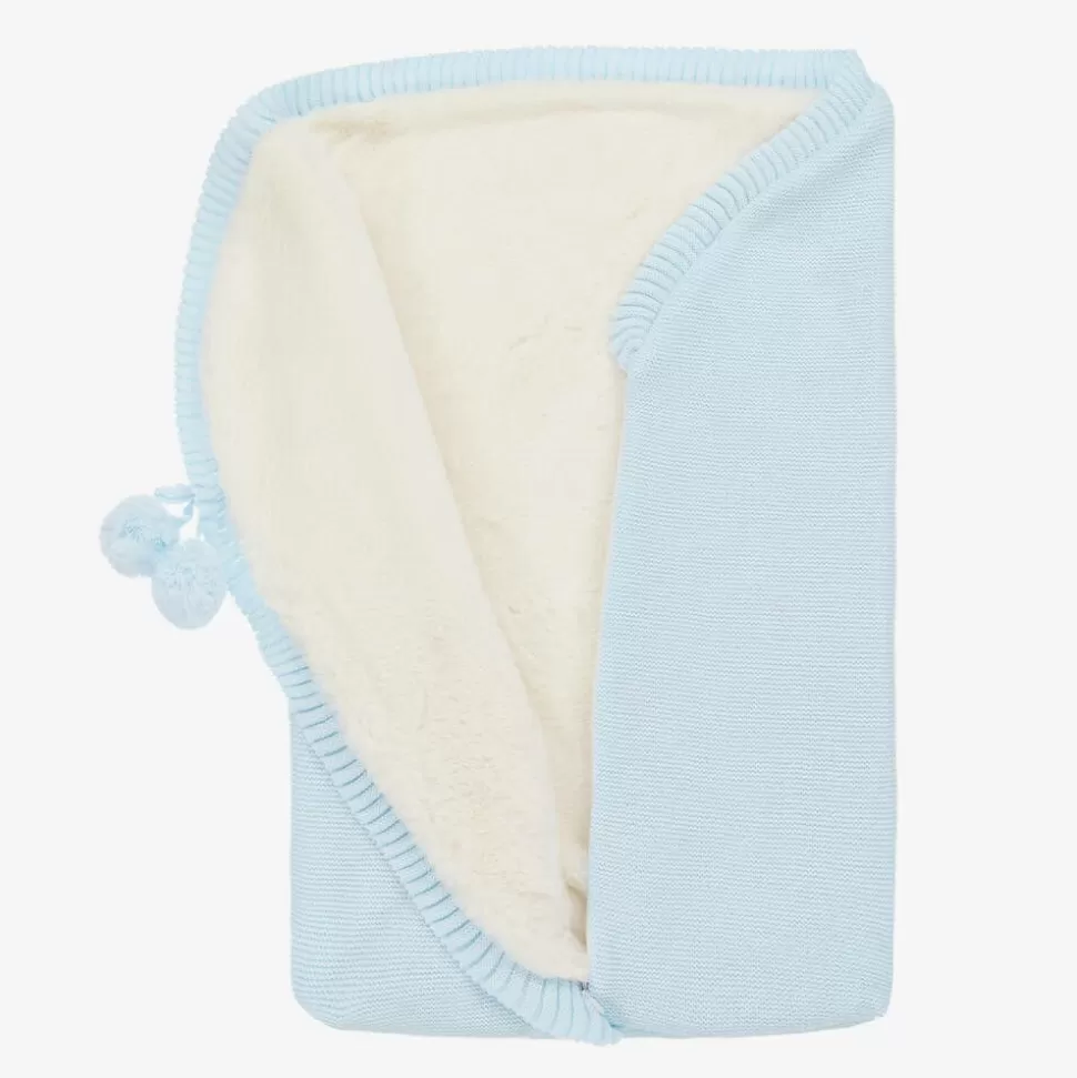 Mebi Light Blue Knitted Baby Nest (63cm)^ Nests