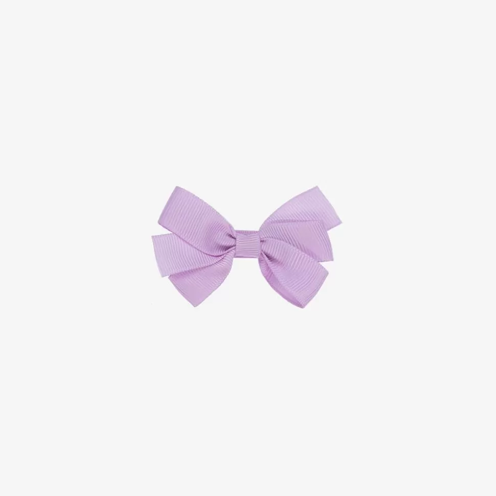 Peach Ribbons Lilac Purple Bow Hair Clip (7cm)^ Hair Accessories
