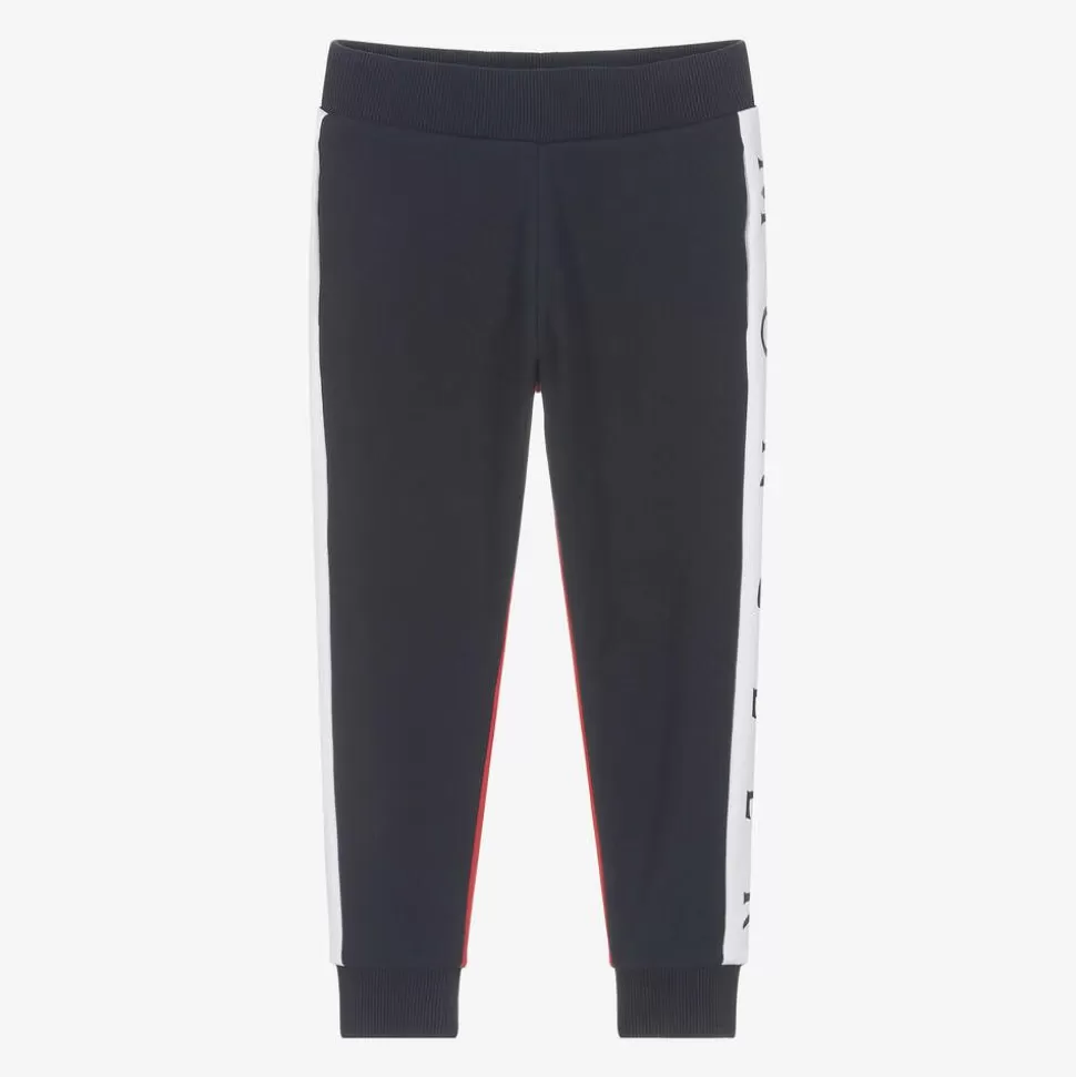 Moncler Enfant Navy Blue & Red Cotton Joggers^BOY Trousers