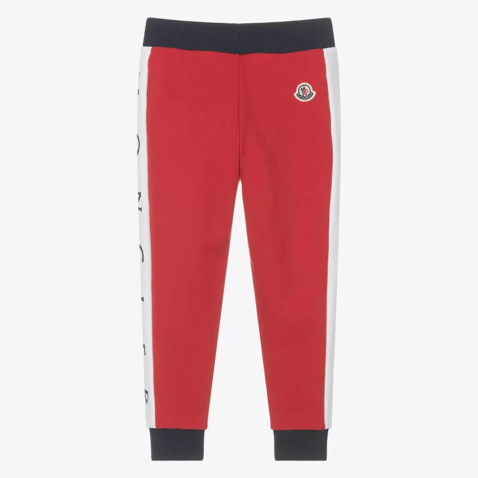 Moncler Enfant Navy Blue & Red Cotton Joggers^BOY Trousers