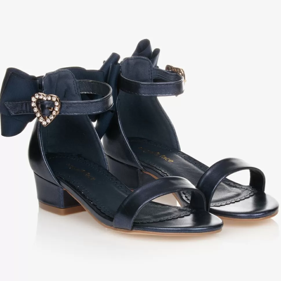 Angels Face Blue Bow Heel Sandals^ Wedges & Heels | Wedges & Heels
