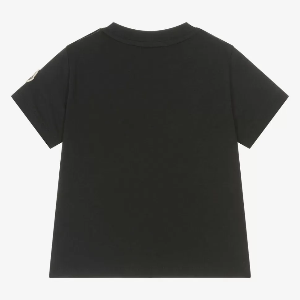Moncler Enfant Navy Blue Cotton Squirrel Logo T-Shirt^BOY Tops